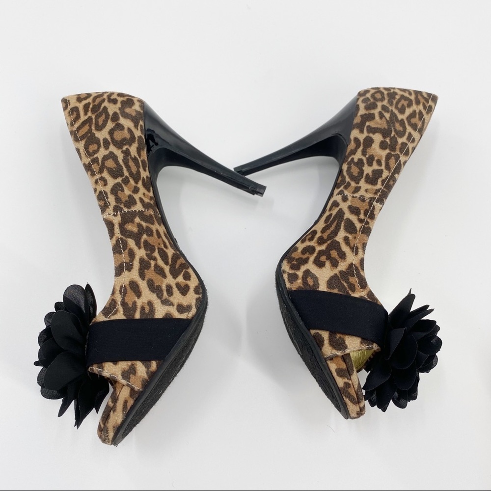 Carlos Santana Leopard Print Cupcake Heels Sz 7.5 - Picture 3 of 10